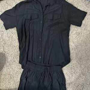 Better Be Black Casual Shirt and Short Set